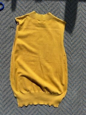 LA MIEL Mustard Yellow Sleeveless Knit Tank Top